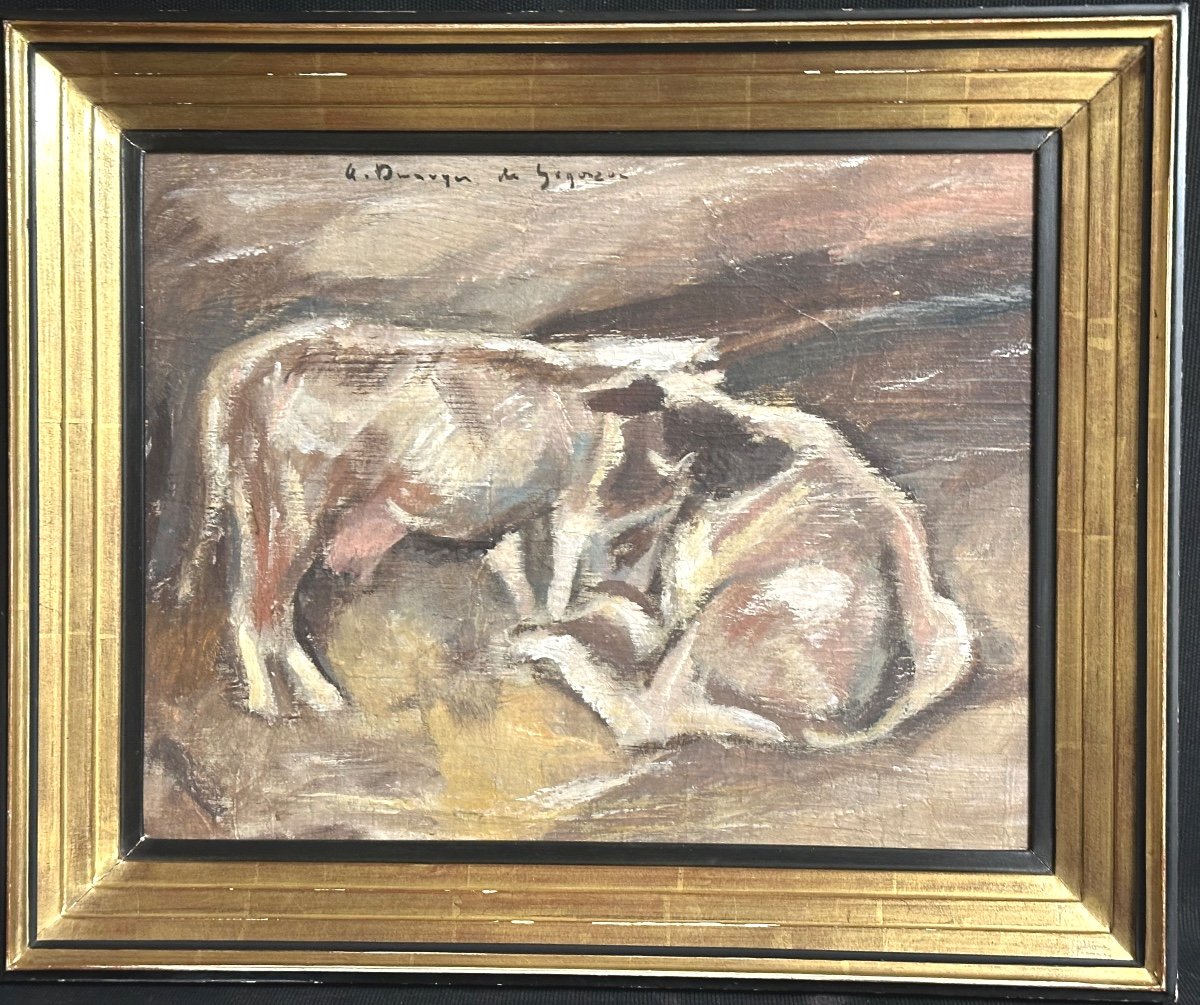 Dunoyer De Segonzac 1884-1974 Cow Oil Around 1925 Signed 