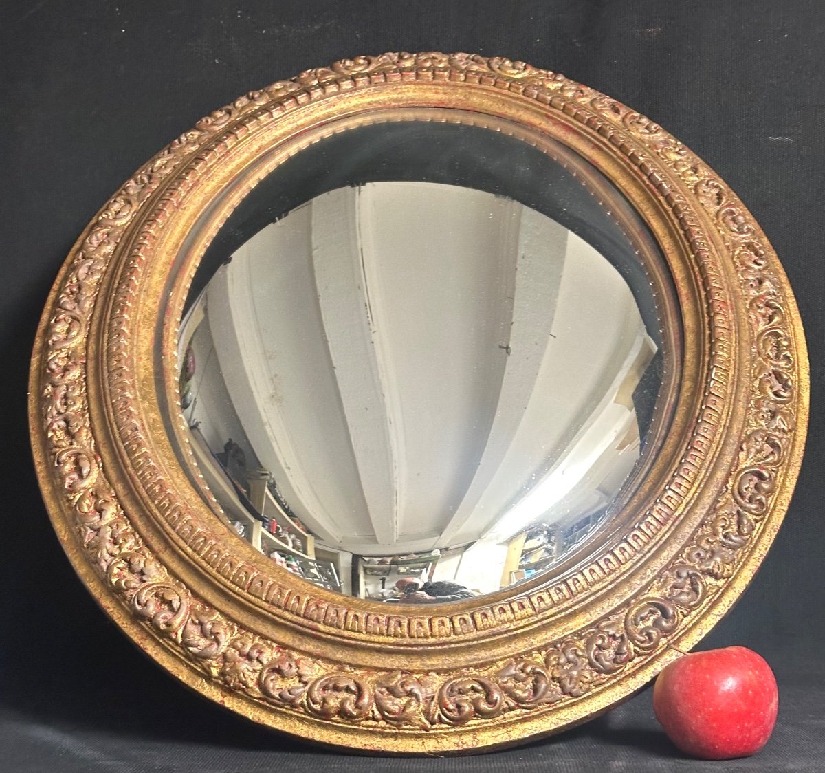 Large 19th Century Witch's Mirror 54x46cm Very Distorting In Very Good Condition Curiosity -photo-2