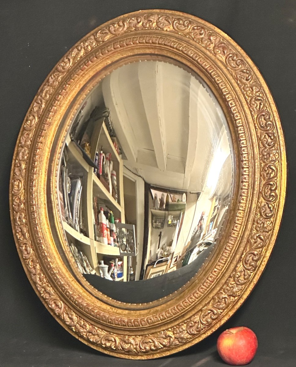 Large 19th Century Witch's Mirror 54x46cm Very Distorting In Very Good Condition Curiosity 