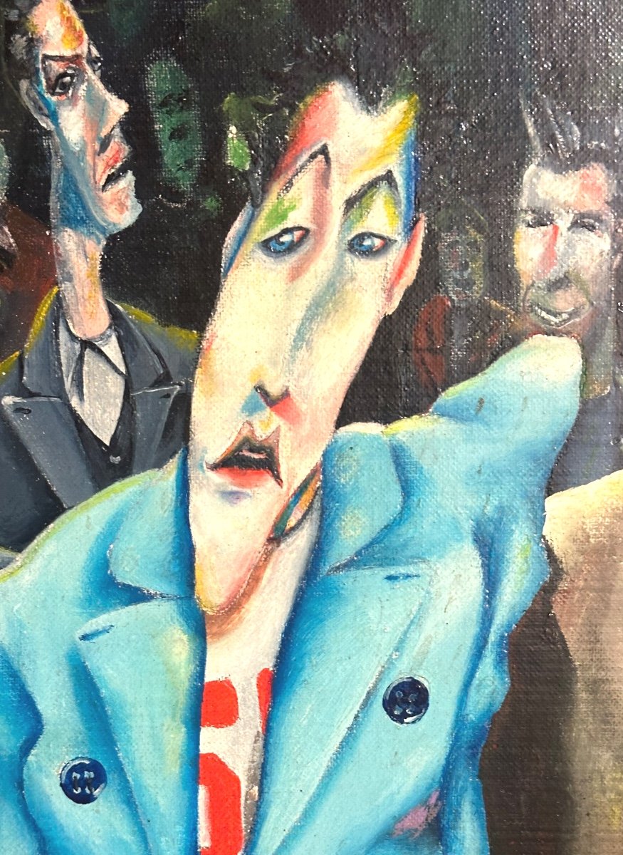 Axel J. ROTHOUX Huile Expressionniste scene de bar Artiste Franco Irlandais pub irlande-photo-1