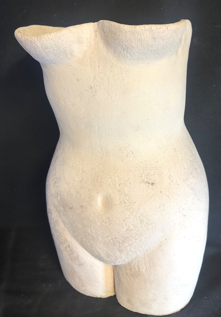 Grande sculpture terre cuite signée M.M. Femme nue 45cm -photo-4
