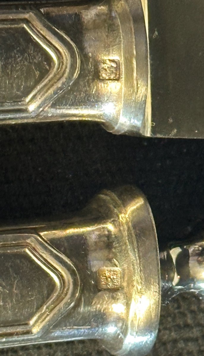 ERCUIS couvert service à découper gigot en écrin Modèle Victoria Contour métal argenté TBE /3-photo-4