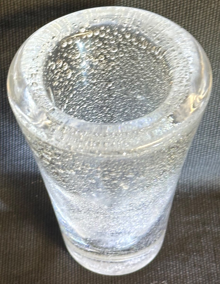 DAUM Nancy Vase en verre bullé signé Art Deco -photo-2