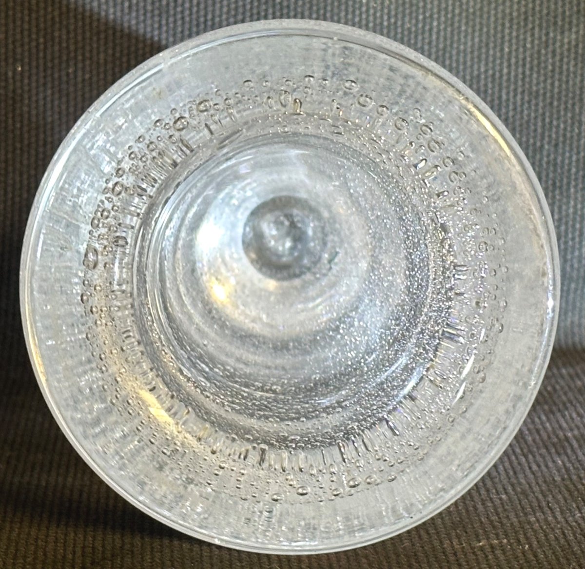 DAUM Nancy Vase en verre bullé signé Art Deco -photo-4