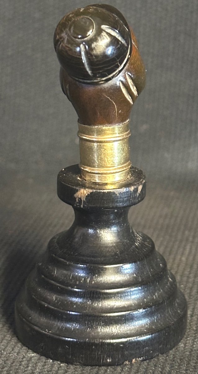 19th Century Jockey Sculpture In Horn, Gold And Rare Diamond Shards-photo-3