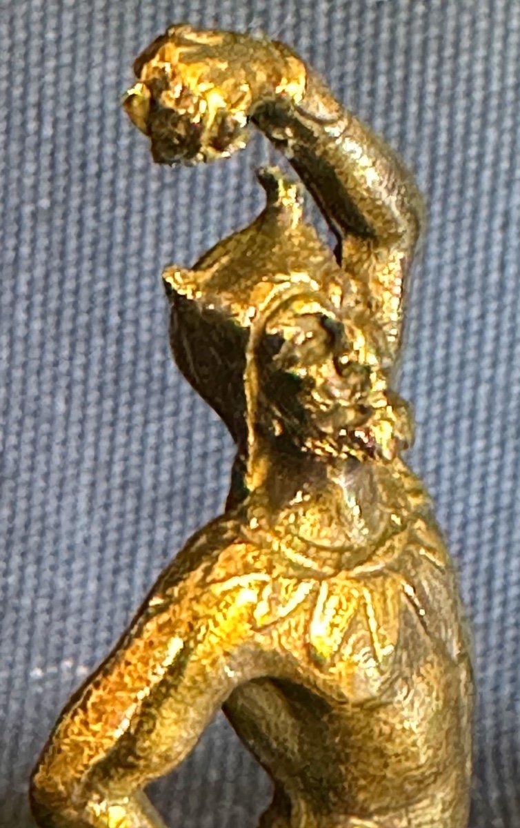 Diable en bronze XIXe Mephisto 10,3cm fou guignol curiosité enfer-photo-1