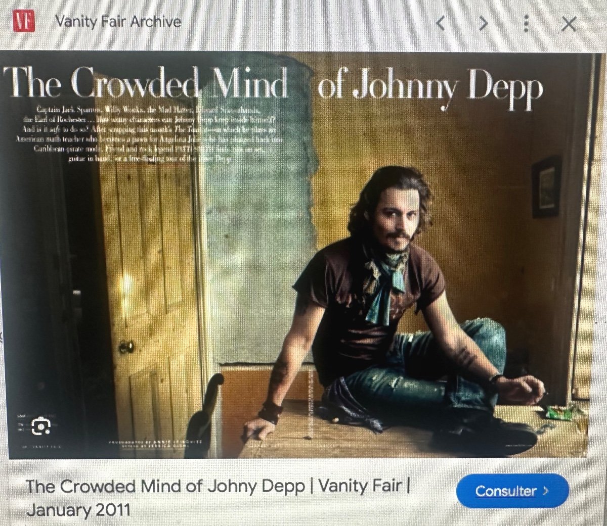 Annie LEIBOVITZ Rare photographie originale Johnny DEPP 2011 pour VANITY FAIR Photo argentique-photo-4