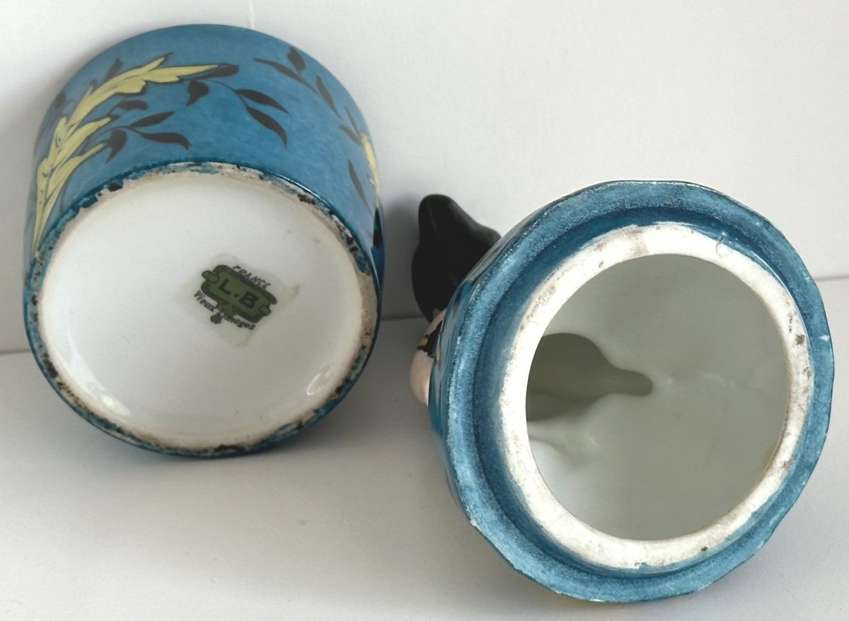 Art Deco Porcelain Candy Powder Box For Makeup Remover Cottons In Very Good Condition -photo-1
