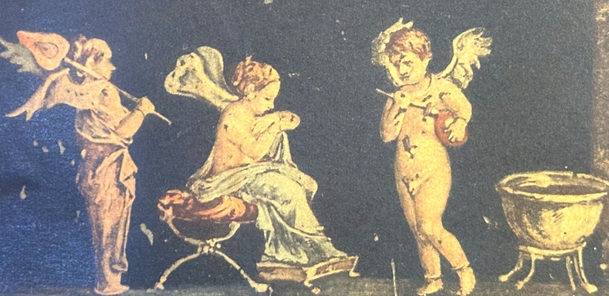 2 Engravings Scenes Of Pompeii Cupids Cupids Preparing Perfume And Doe Race -photo-3