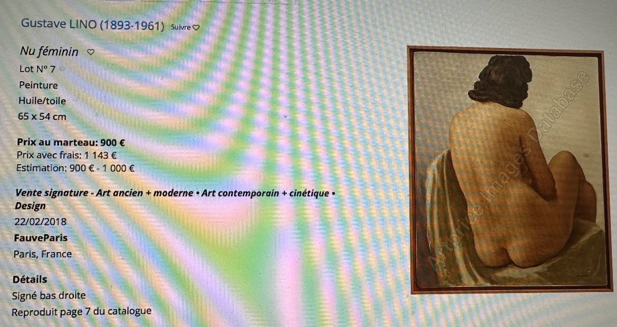 Gustave LINO 1893-1961 Huile Jeune femme à la coiffe -photo-4