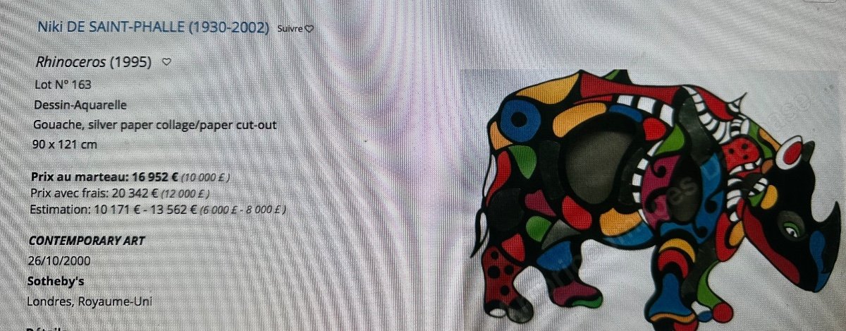 Niki De Saint Phalle 1930-2002 Rhinoceros Inflatable Sculpture 1999 Pop Art -photo-6