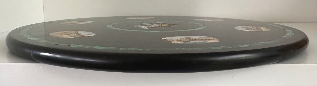 Rare 19th Century Tray In Micro Mosaic And Malachite The Grand Tour Italy Micromosaic -photo-4