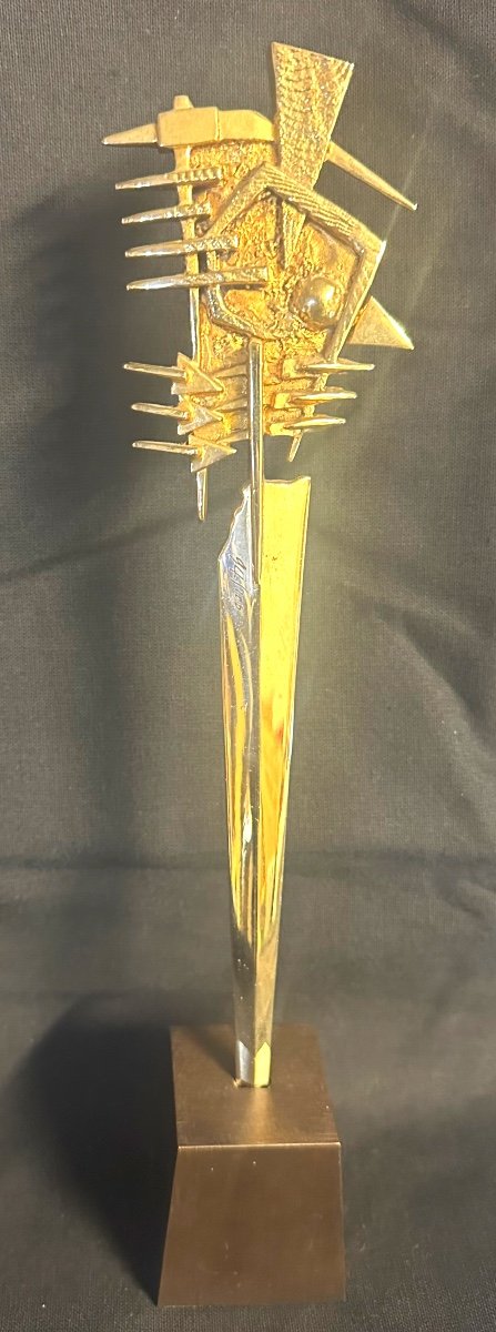 Arnaldo Pomodoro 1926 Italy Paper Cut Sculpture In Bronze Signed And Certificate Of Authenticity-photo-2