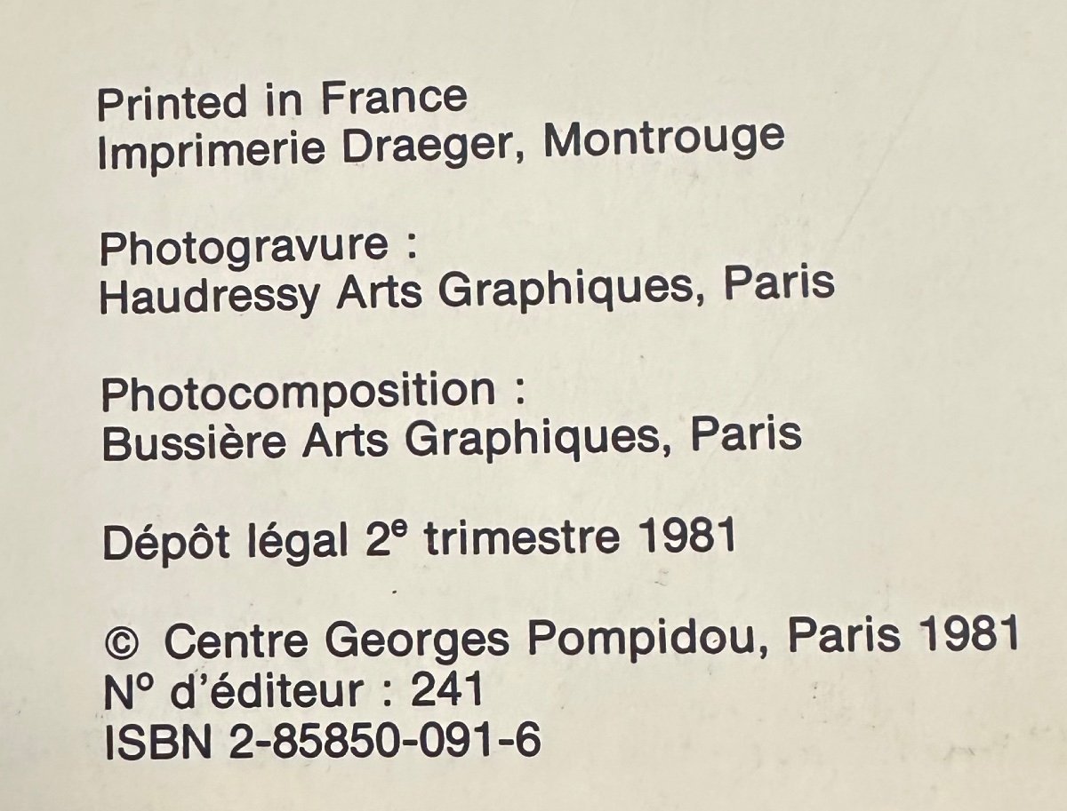 Paris 1937 Paris 1957 Livre Exposition Centre Georges Pompidou 1981 Edition originale -photo-3