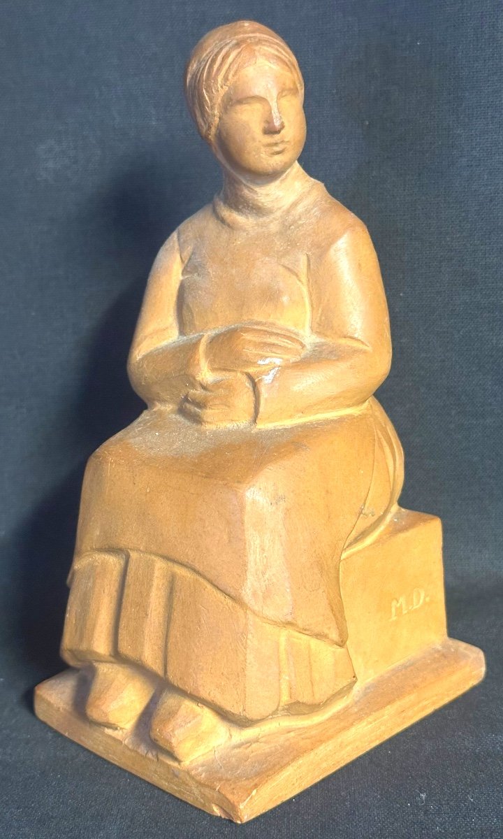 Désiré Mathivet 1887-1966 Art Deco Sculpture Woman Signed Tournus Saône-et-loire, Burgundy