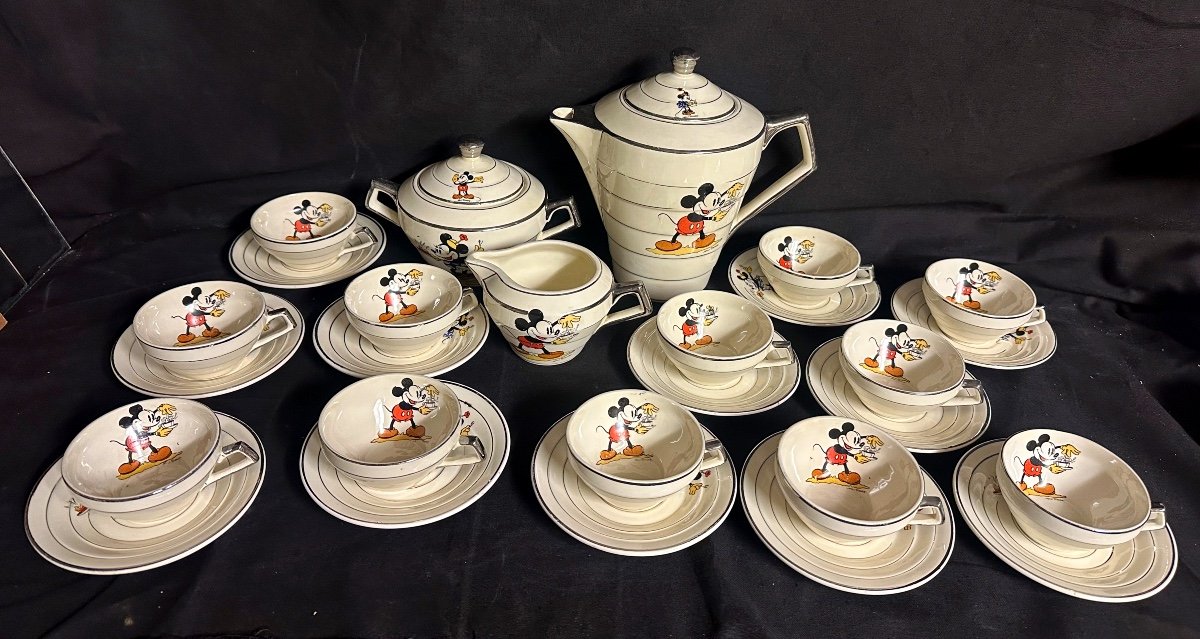 Large Mickey Minnie Walt Disney Service 1928 Honnaing Art Deco In Very Good Condition 