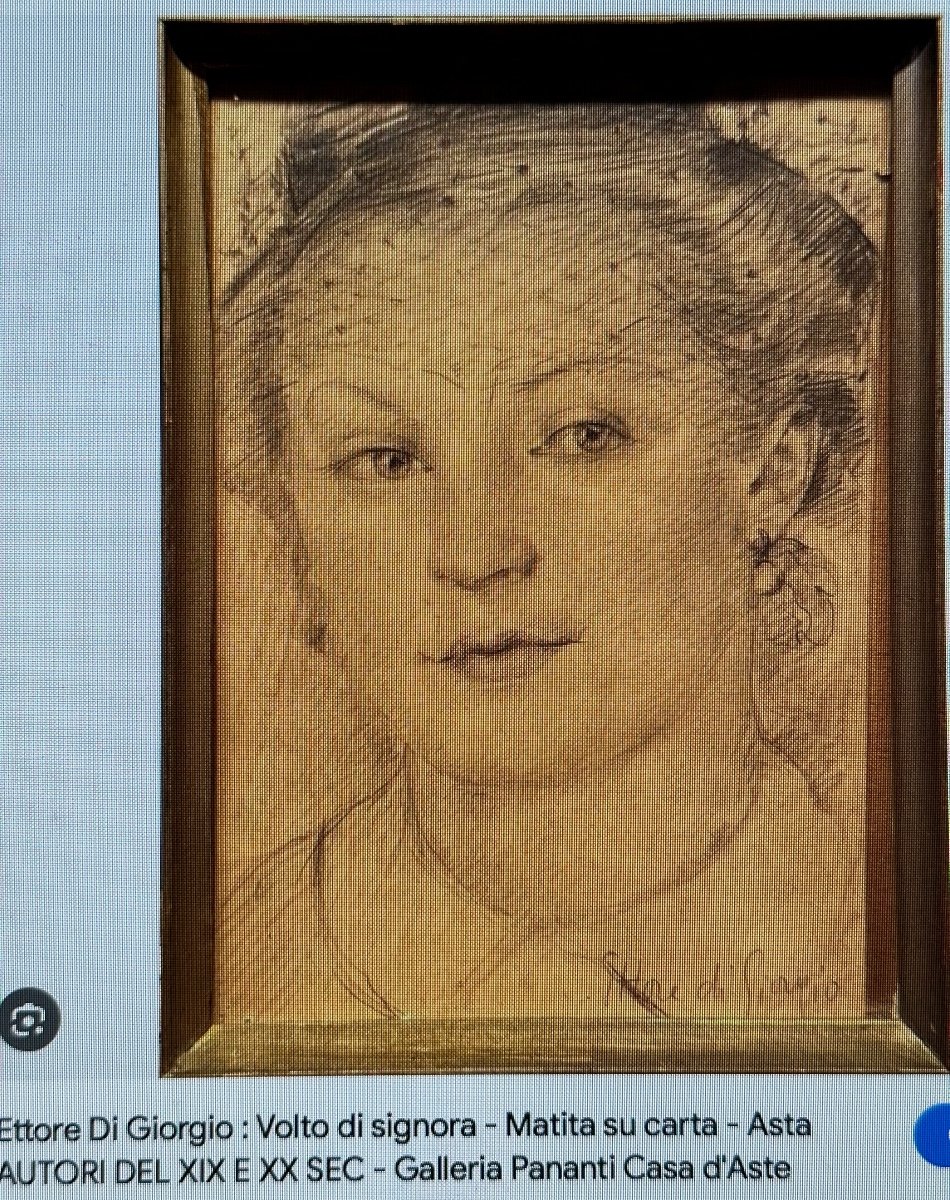 Ettore Di GIORGIO XIXe-XXe RARE pastel Jeune femme au chapeau 1940 Renoir /1-photo-6