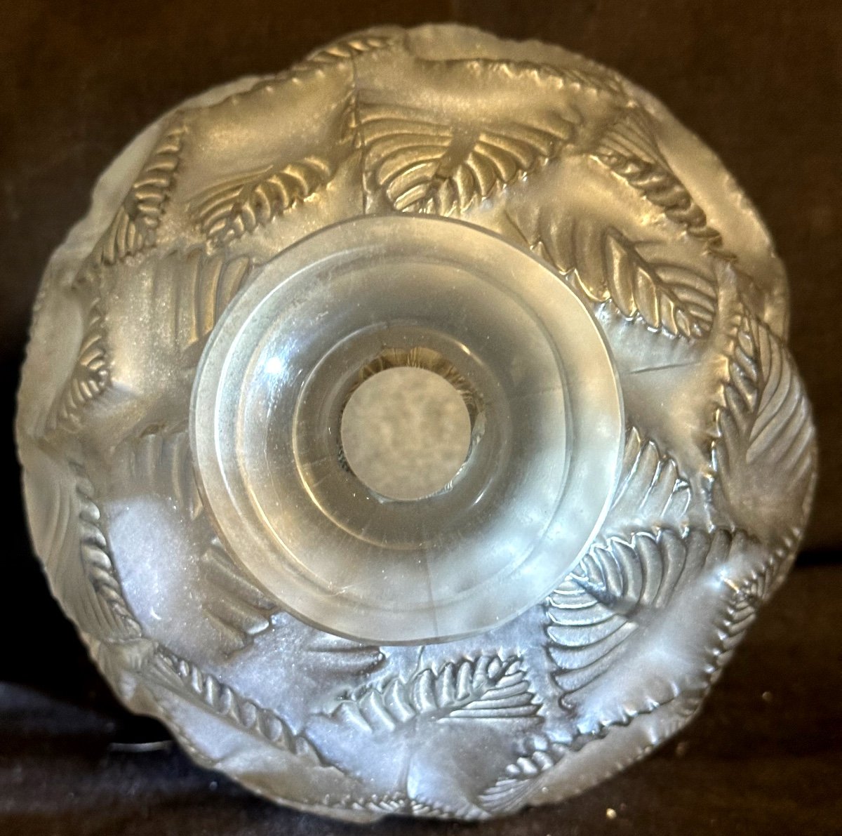 René Lalique 1860-1945 Ormeaux Vase In Satin Glass Signed And Referenced Art Deco-photo-5