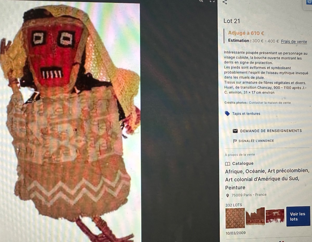 Rare Pre-columbian Doll Chancay Peru In Fabrics And Plant Fibers Fertility Fertility-photo-6