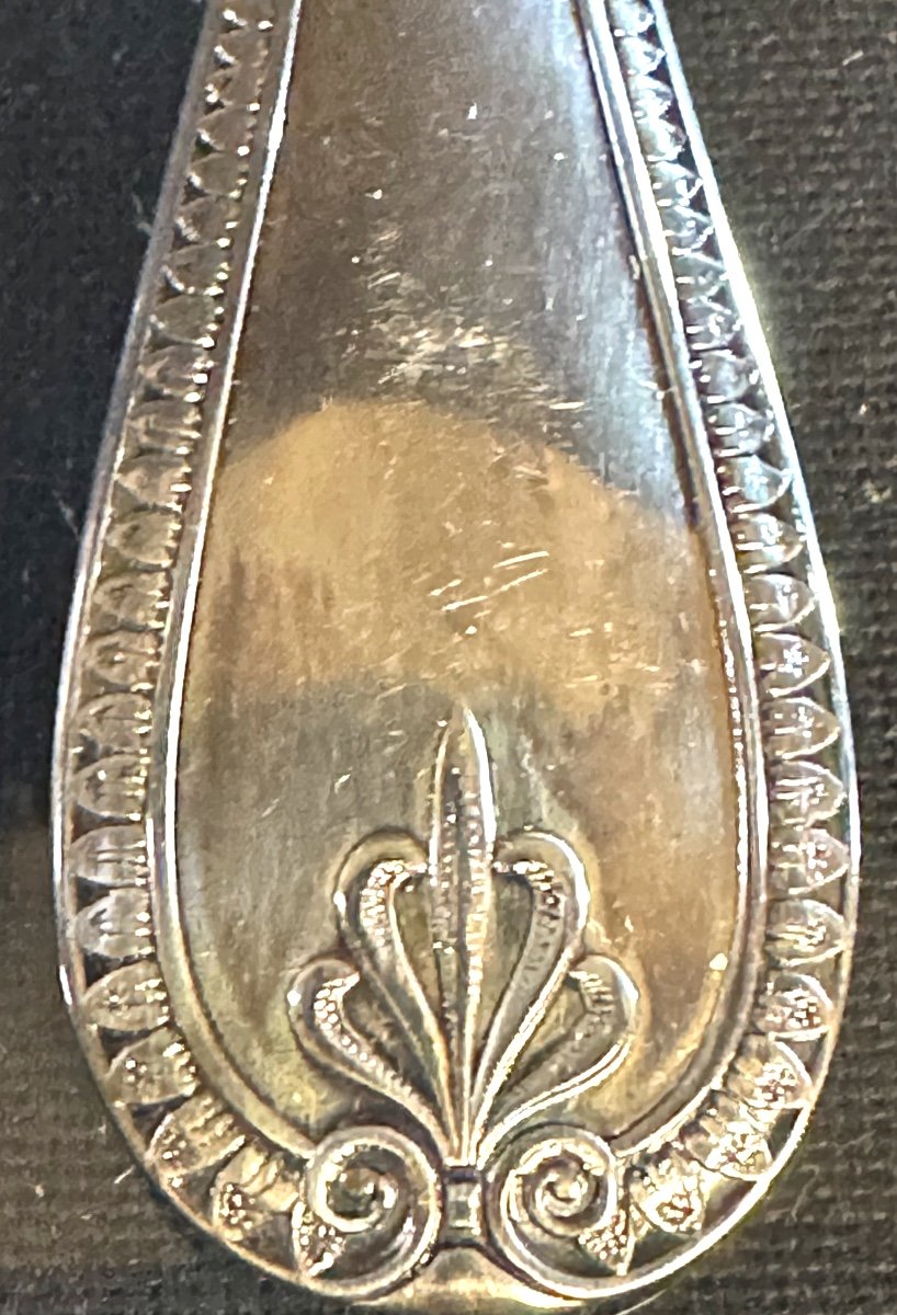 Christofle Malmaison 12 Fish Knives In Case In Very Good Condition Goldsmithing Tableware-photo-4