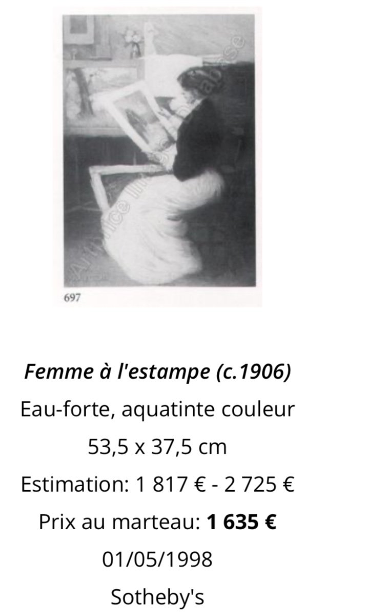 Manuel Robbe 1872-1936 Rare Aquatint Mother And Child In A Print Gallery Manuel-robbe -photo-4