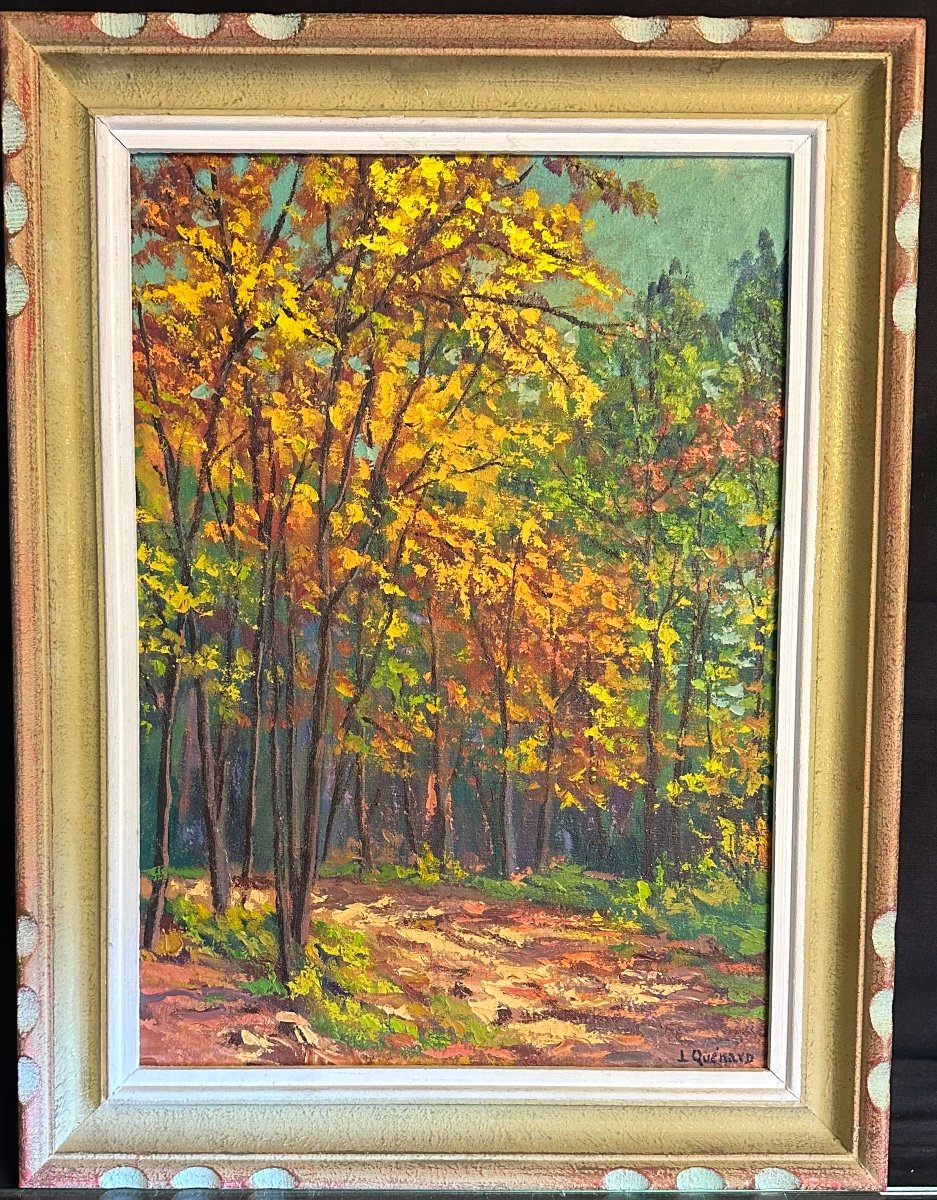 Lucien Quenard 1902-1995 Oil Under Wood In Chartreuse Mountain Grenoble -photo-2