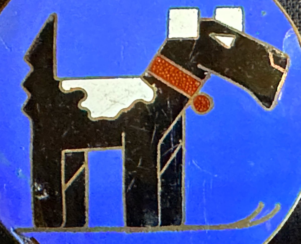 Rare Brooch 1930 Scottish Skier Ric Et Rac Fox Terrier Dog Skiing Pol Rab Email-photo-2