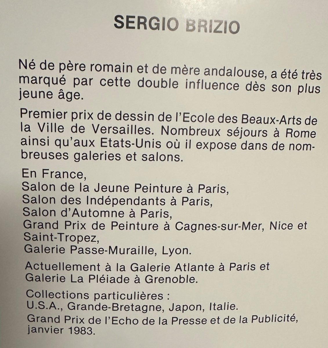 Sergio BRIZIO 1928-1997 Grande huile Symboliste 60x73cm Zeus et montgolfière -photo-4