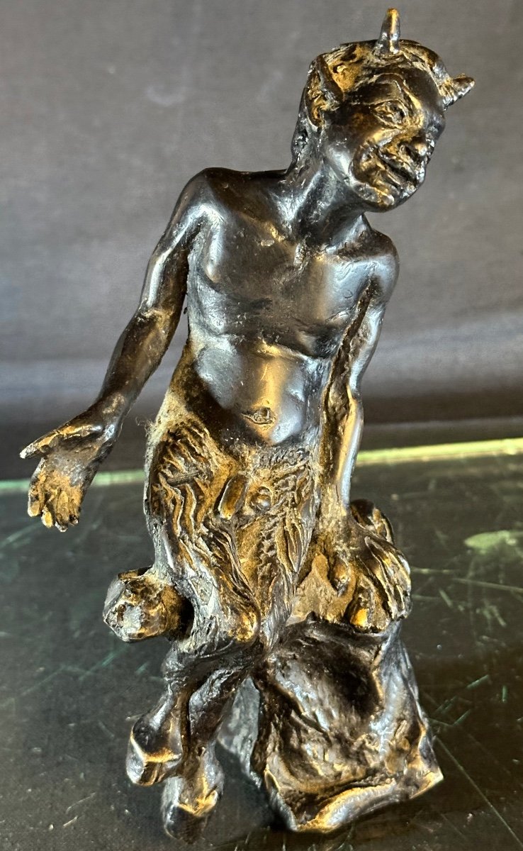 DIABLE Faune en bronze XIXe Bacchus éros curiosa 
