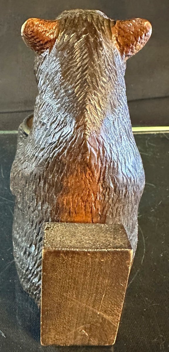 Bernese Bear 19th Century Switzerland Empty Pocket Brienz Black Forest Sculpture Very Good Condition /3-photo-4