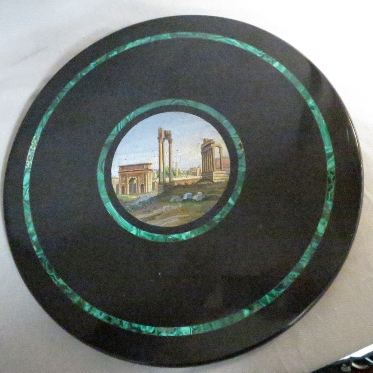 Tray Medallion Plate Micromosaic Nineteenth Italy Rome Micro Mosaic-photo-1