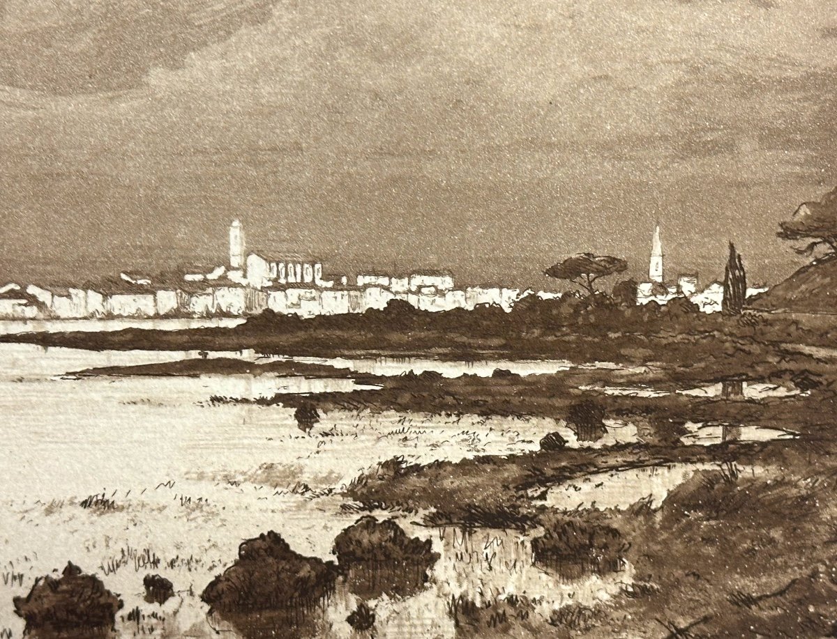Joanny Drevet 1889-1969 Etching Pond De Caronte 1940 Berre Martigues Provence Signed-photo-1