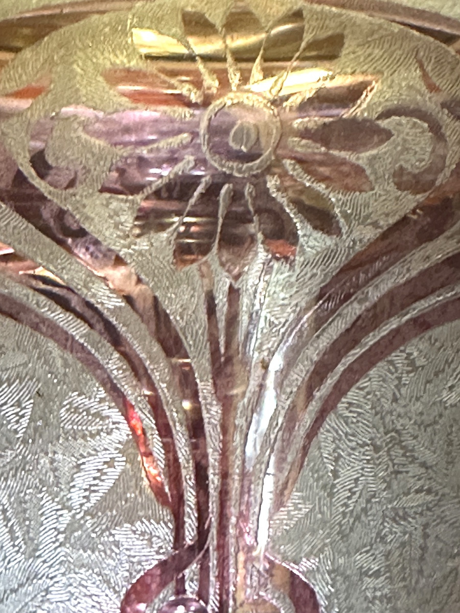 Seau à biscuits BACCARAT en cristal gravé à l'acide complet et très bon état pot Art Nouveau-photo-4