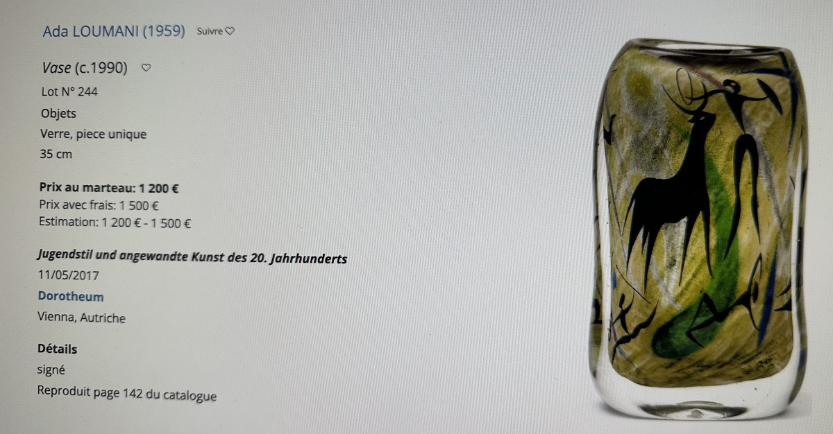 Ada Loumani 1959- Important Glass Sculpture Base Woman Signed Dated 2006 French Glassmaker -photo-5