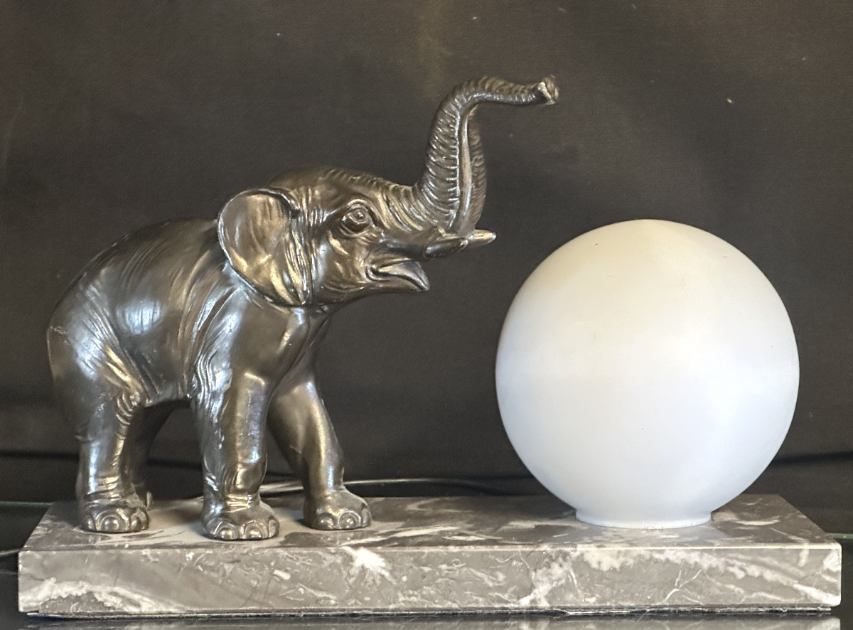 Art Deco Elephant Night Light Lamp-photo-2