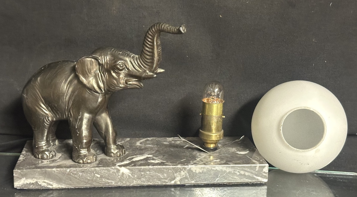 Art Deco Elephant Night Light Lamp-photo-4
