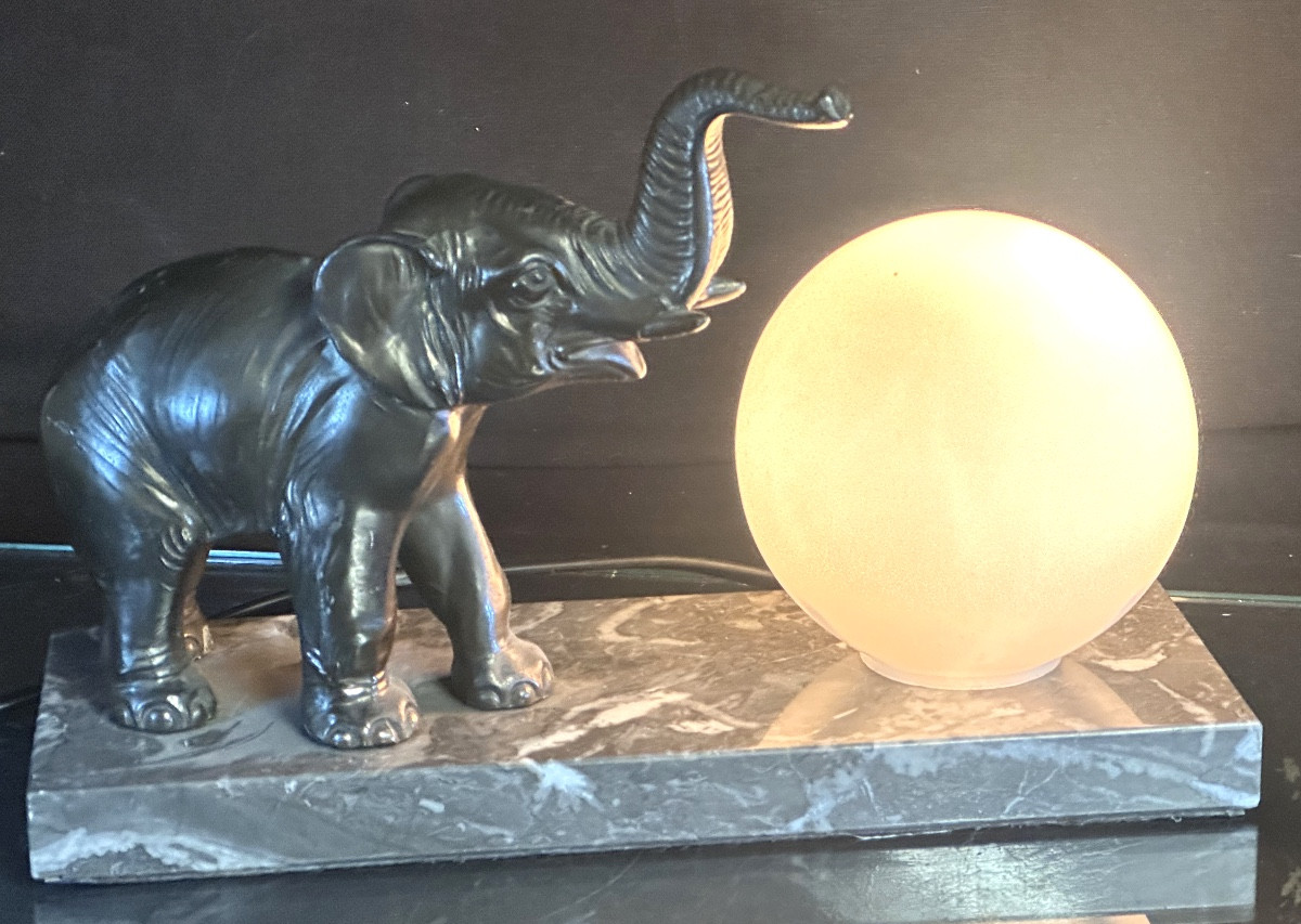 Art Deco Elephant Night Light Lamp