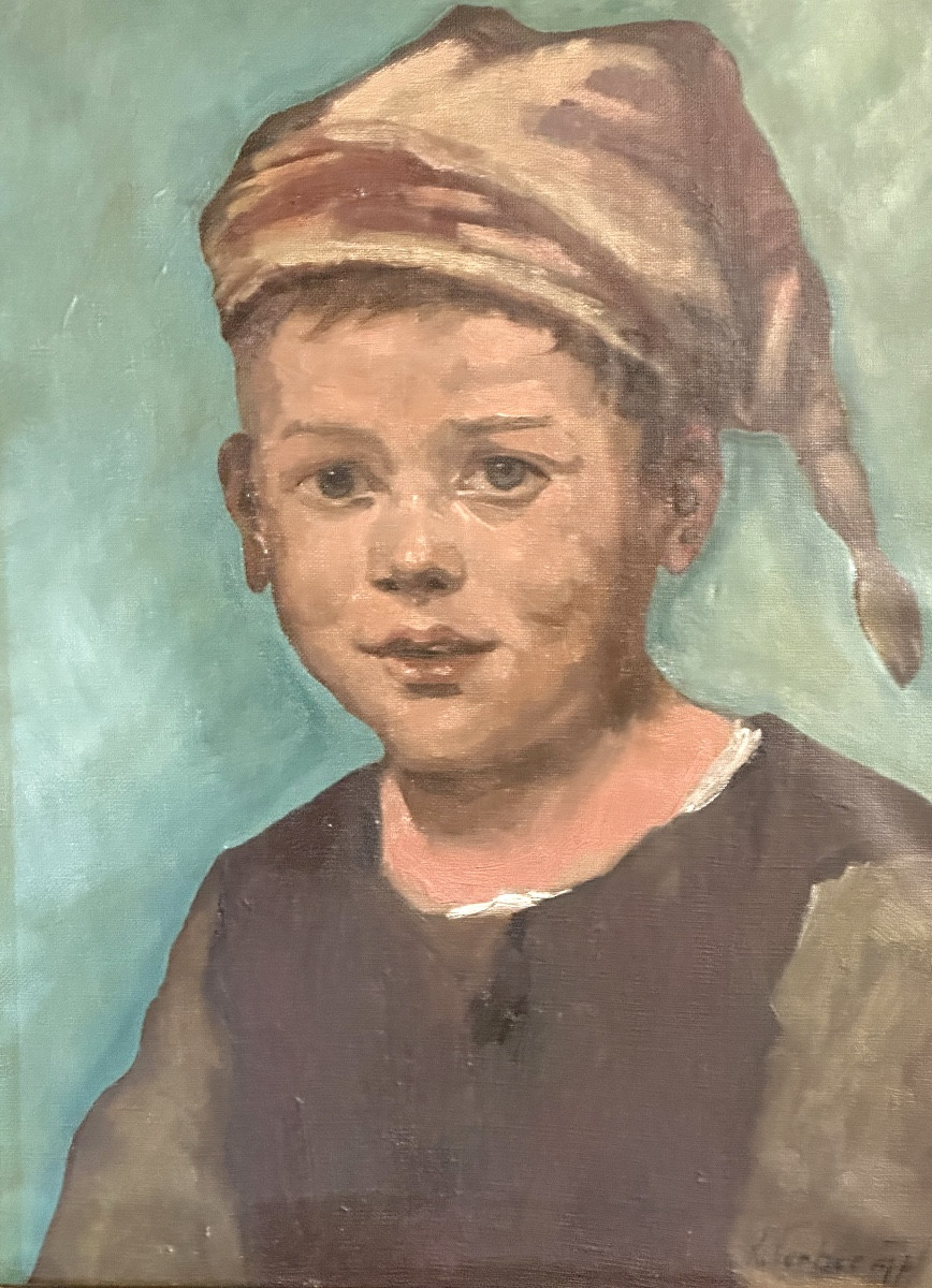 Child In A Bonnet Oil Signed Verbee? Georges Regnault Dlg -photo-4