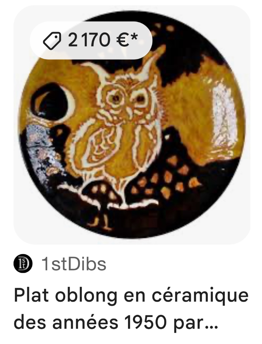 Jean Lurcat 1892-1966 Hibou Rare Assiette Sant Vicens Signée En Très Bon état chouette-photo-3