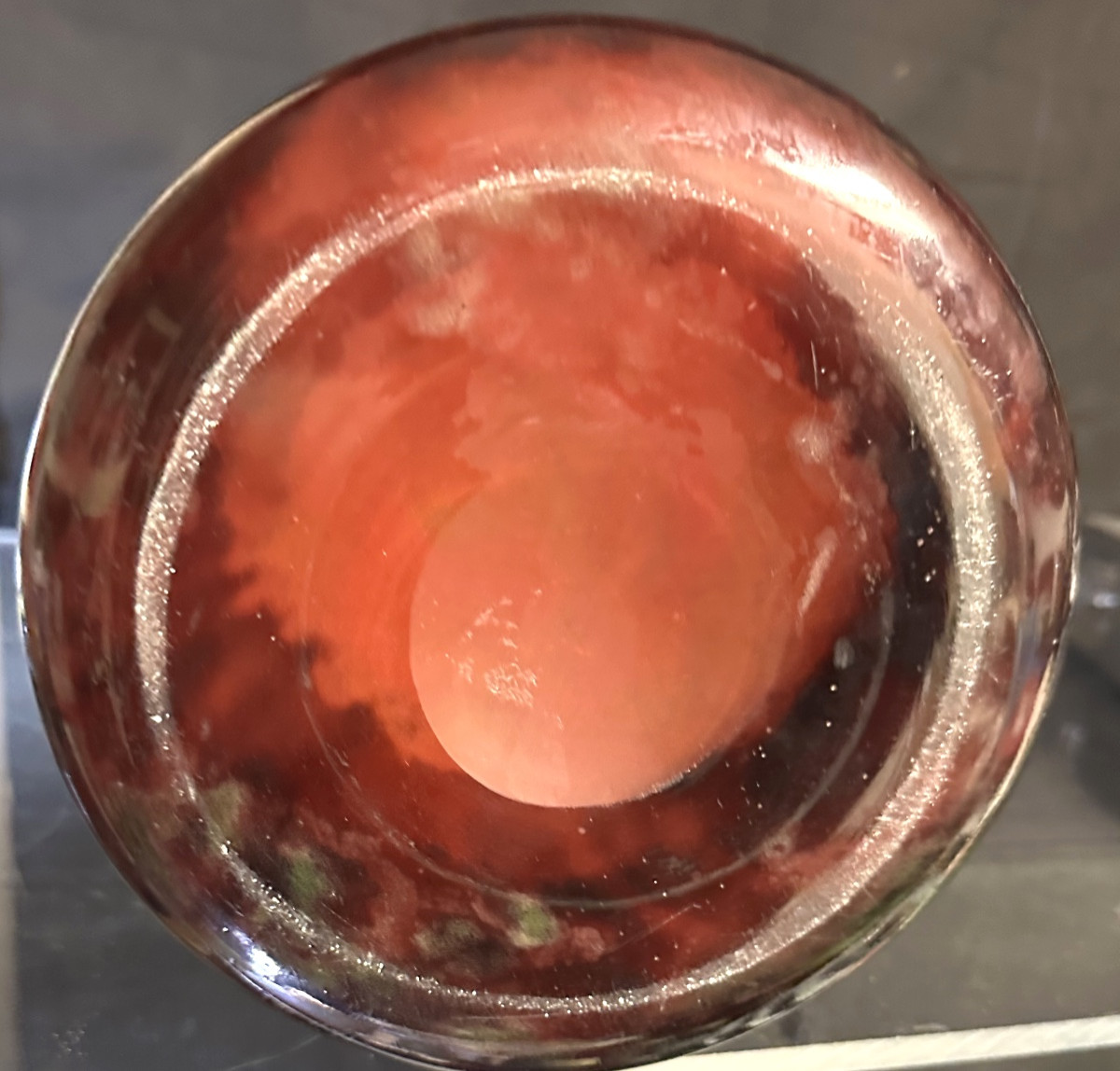 French Glass Monumental Vase 59cm Plums Double Signature 1920 Schneider Referenced -photo-2