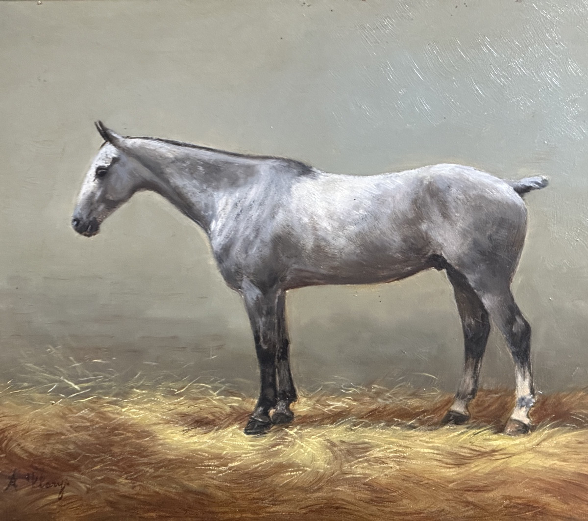 Alexandre CLARYS 1857-1920 Huile Cheval Pur-sang Belge équestre Course Hippique /2