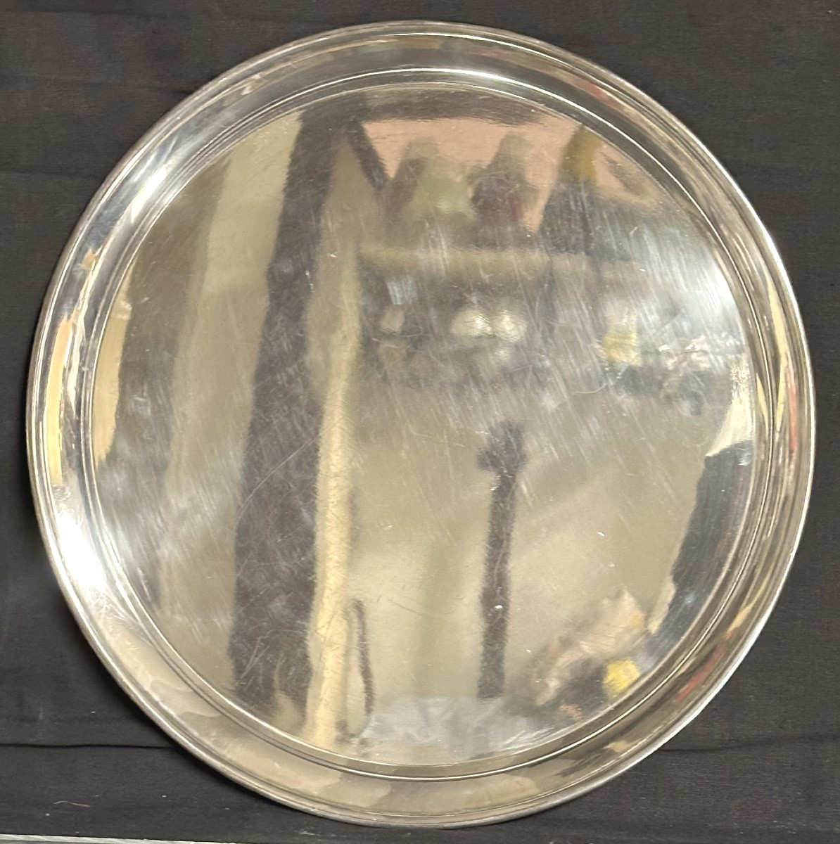 Christofle Circular Serving Tray In Silver Metal 35.3 Cm Tableware-photo-2