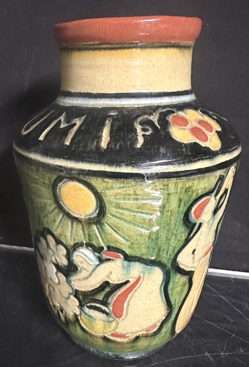 Marc DELDUC 1932-1984 Hyeres LEI VENDUMI Rare Vase Vendanges en Provence ceramique Vigne Vin -photo-2