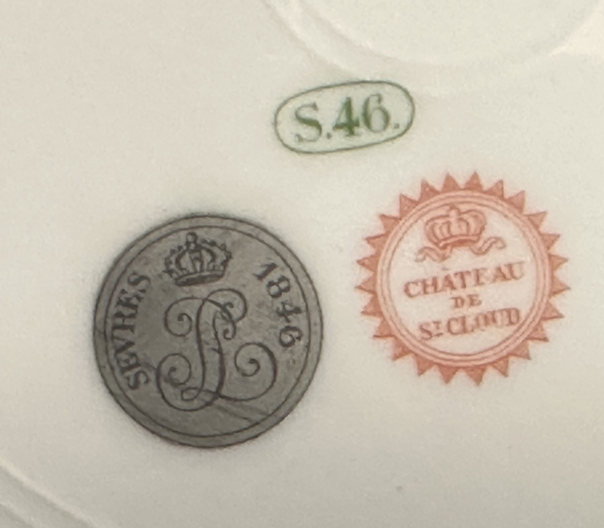 RARE assiette Sèvres 1846 Château de Saint Cloud En Très Bon état St -photo-3