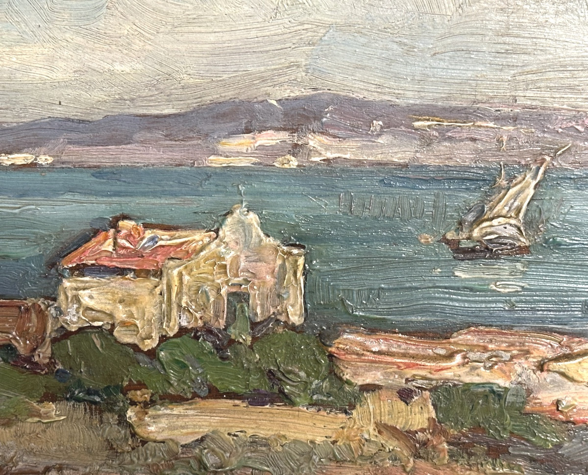 Fernand SALKIN 1862-1937 huile, étang  de Berre Marseille  Bouches du Rhône Camargue istres-photo-4