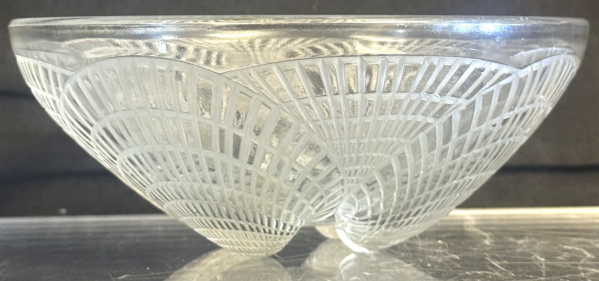 René Lalique 1886-1945 Hollow Bowl Shells 15.9cm Art Deco Glass Signed Referenced-photo-4