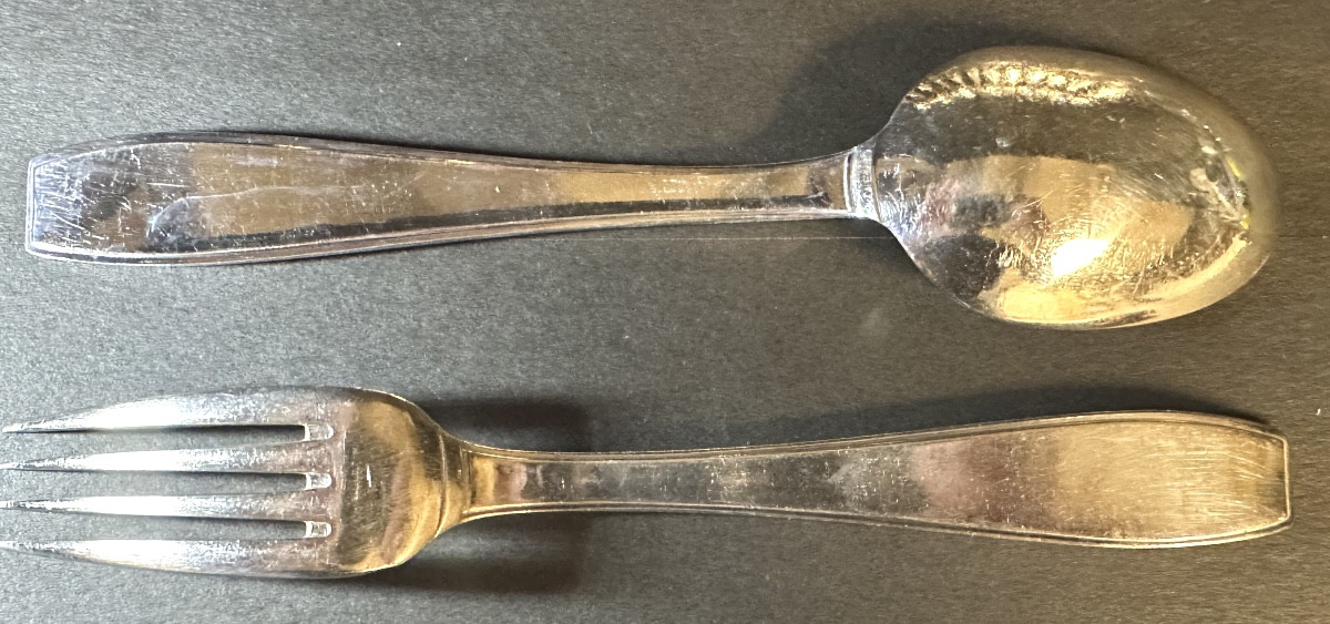 Christofle Model Atlas By Luc Lanel12 Art Deco Cutlery For Normandy Very Good Condition /3-photo-3