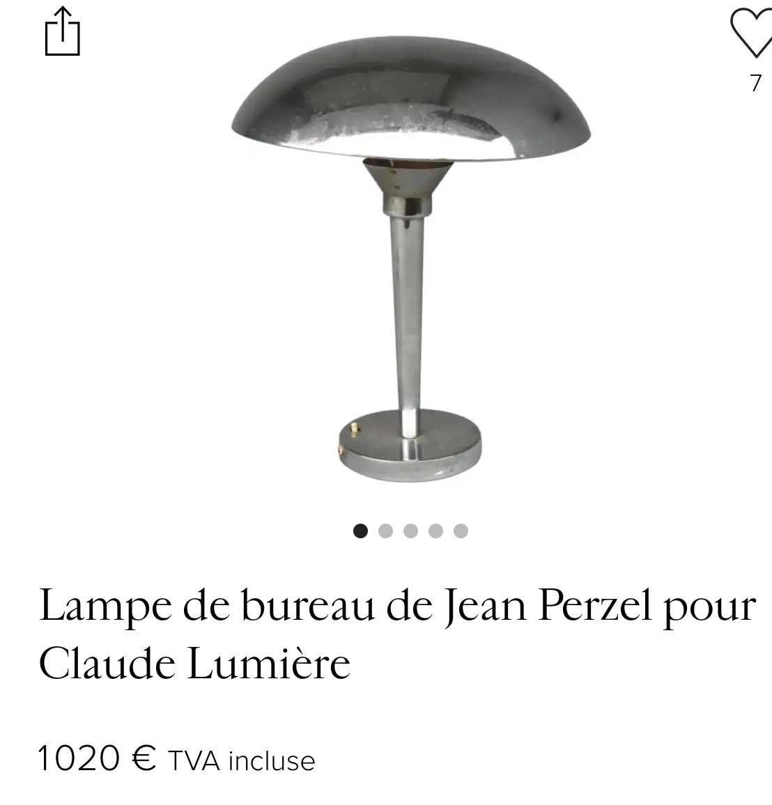 Lampe de bureau champignon Jean Perzel attr Art Deco -photo-5