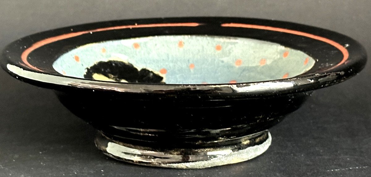 Louise Gardelle 1944 - Painted Ceramic Bowl Signed In Very Good Condition -photo-2