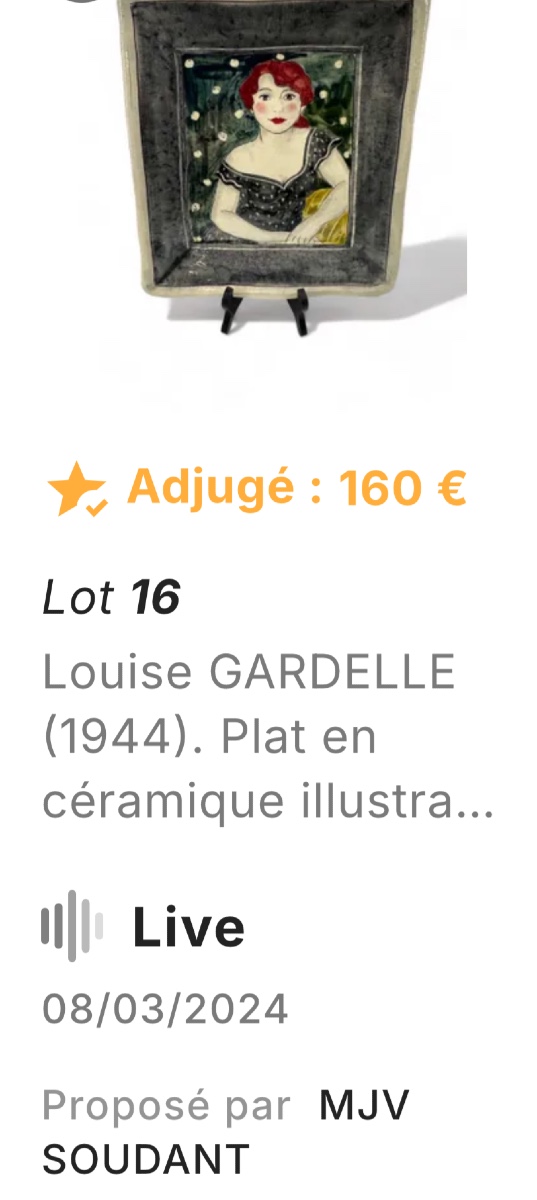 Louise Gardelle 1944 - Painted Ceramic Bowl Signed In Very Good Condition -photo-3